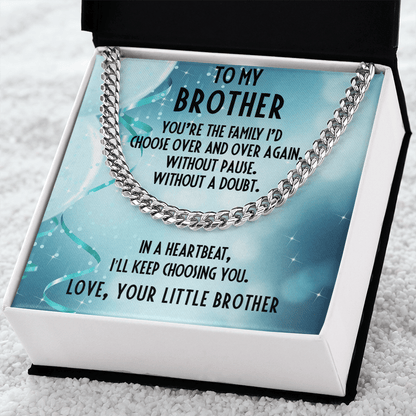 Brother Gift from Little Brother Cuban Link Chain Necklace - Mallard Moon Gift Shop