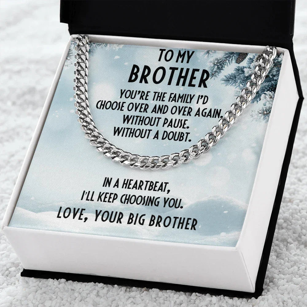 Brother Gift from Big Brother Cuban Link Chain Necklace