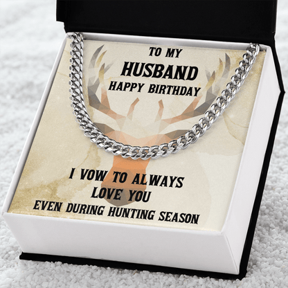 Hunter Husband Birthday Gift Cuban Link Chain Necklace - Mallard Moon Gift Shop