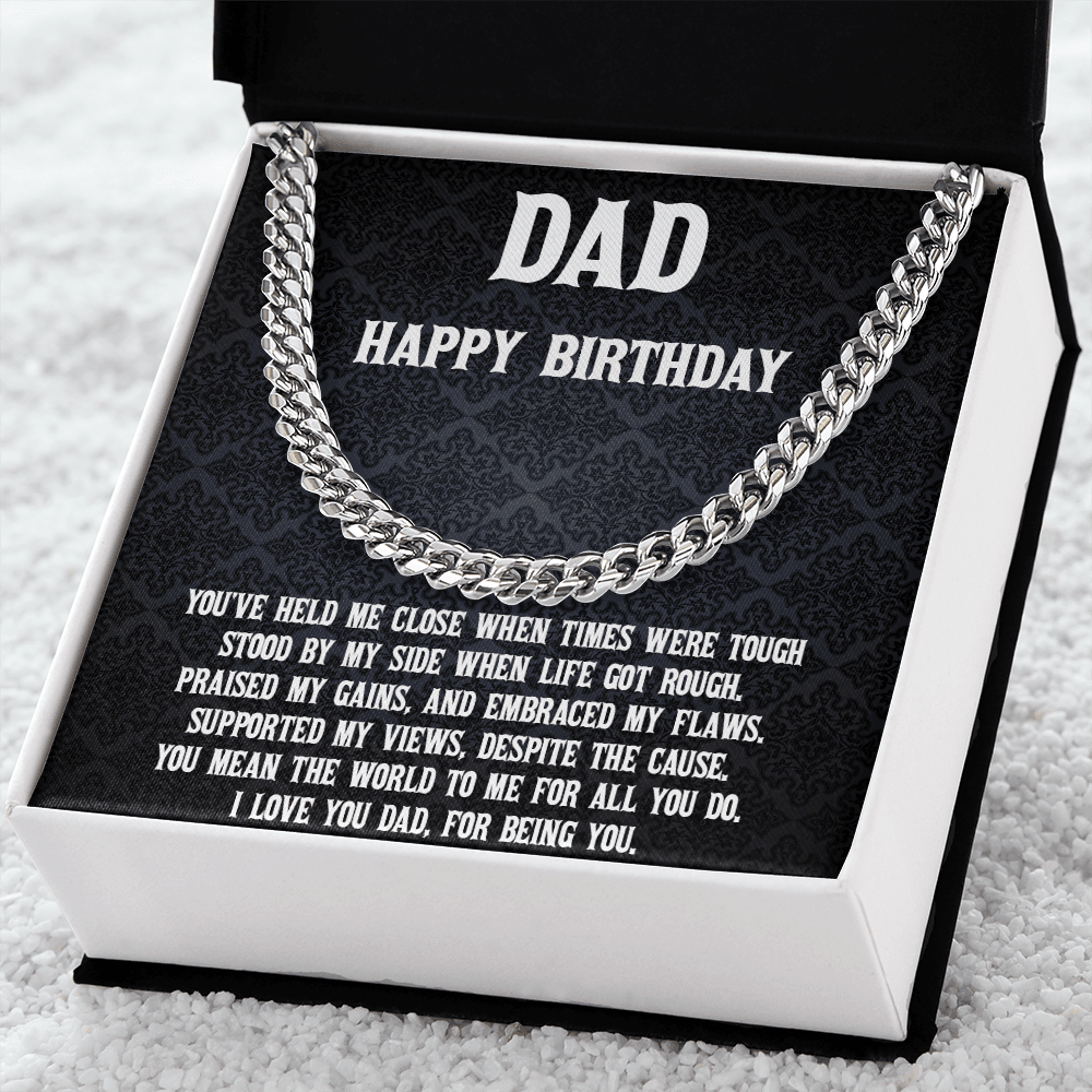 Dad Birthday Gift Cuban Chain Necklace - Mallard Moon Gift Shop