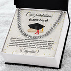 Personalized Graduation Gift for Son, Grandson, Nephew or Brother Cuban Link Necklace