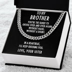 Brother Gift from Sister Adjustable Cuban Link Chain Necklace