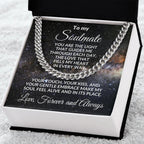 To My Soulmate - Chain Necklace with Romantic Message Card and Gift Box