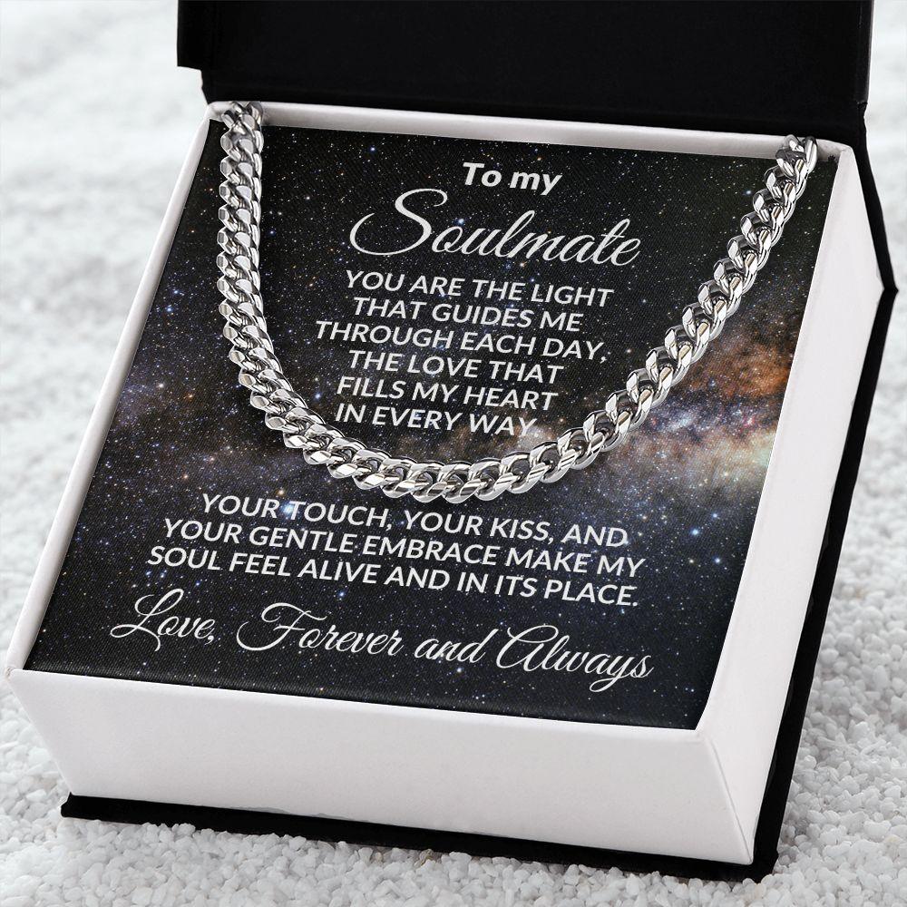 To My Soulmate - Chain Necklace with Romantic Message Card and Gift Box - Mallard Moon Gift Shop