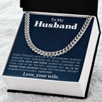 To The Best Husband In The World Cuban Link Chain Necklace