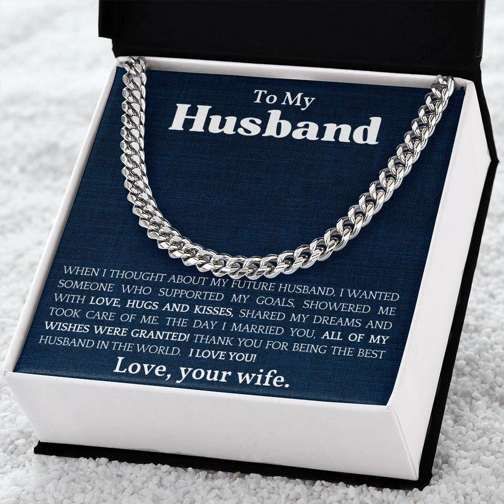 To The Best Husband In The World Cuban Link Chain Necklace