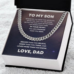 To My Son From Dad Cuban Chain Link Necklace