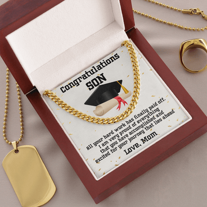 Son Graduation Gift Cuban Link Chain Necklace - Mallard Moon Gift Shop