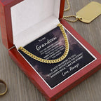 To My Grandson - I Am The Storm - Cuban Link Chain Necklace