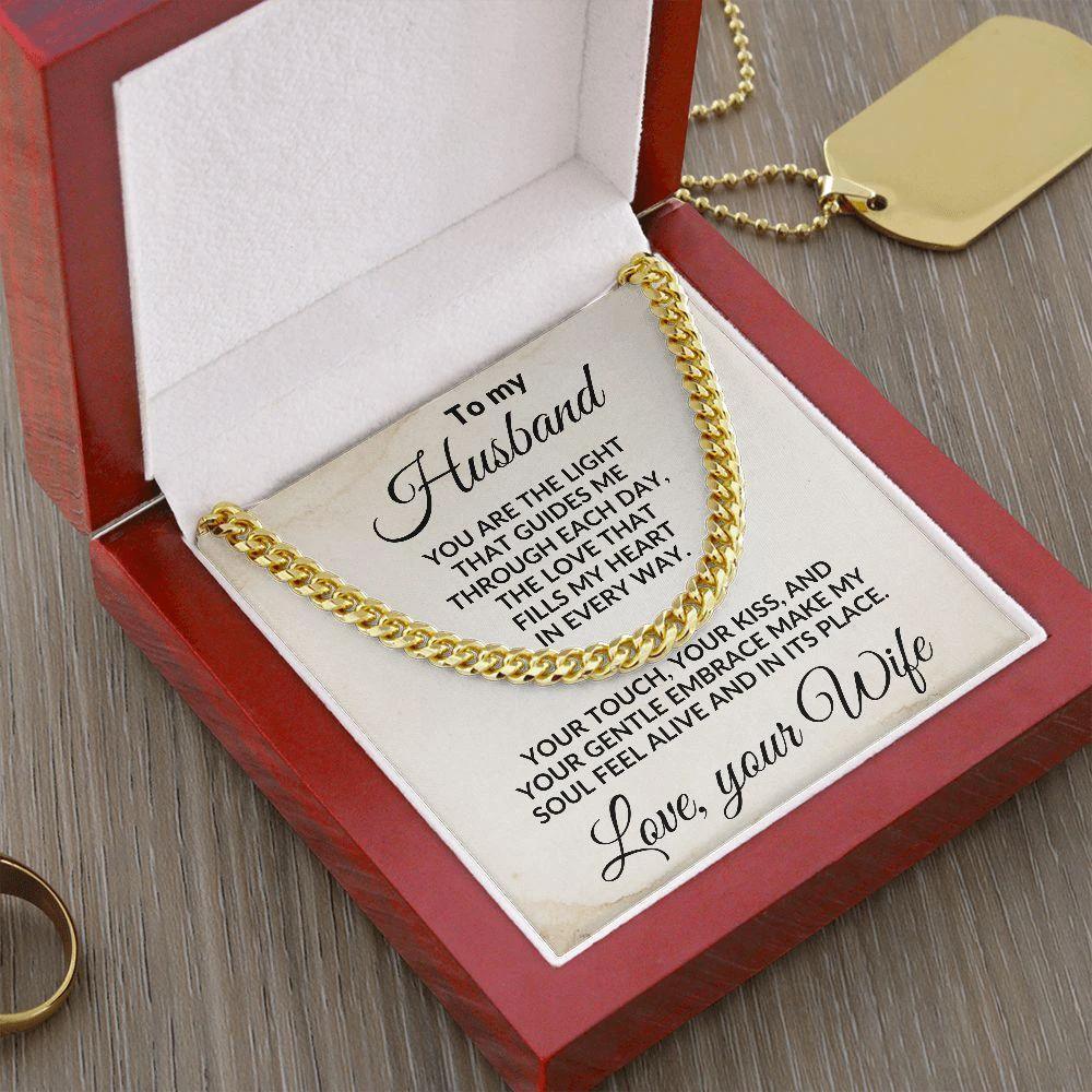 To My Husband - The Love That Fills My Heart - Cuban Link Necklace