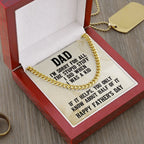Funny Personalized Birthday, Father's Day, Christmas Holiday Gift for Dad Cuban Chain Link Necklace - Sorry Dad for All the Stupid Stuff