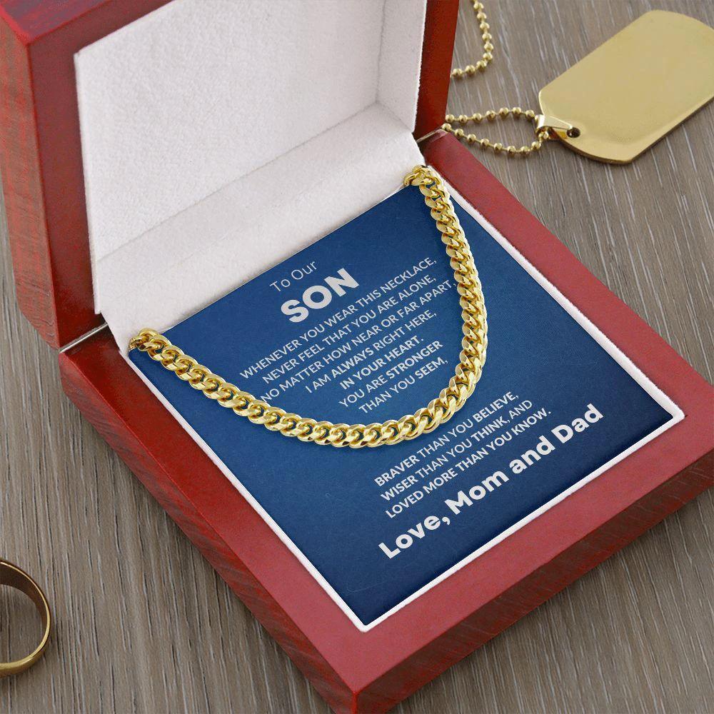 Gift for Son From Mom and Dad Cuban Chain Link Necklace