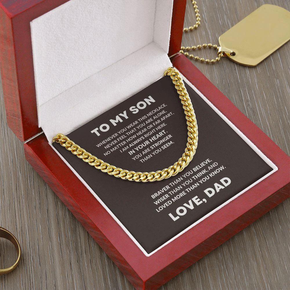 Gift For Son From Dad Cuban Chain Link Necklace