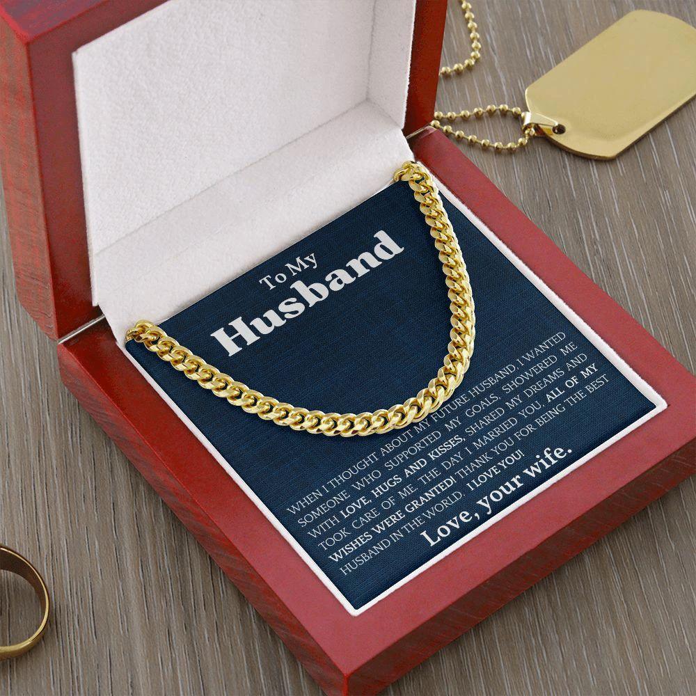 To The Best Husband In The World Cuban Link Chain Necklace