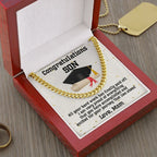 Son Graduation Gift Cuban Link Chain Necklace