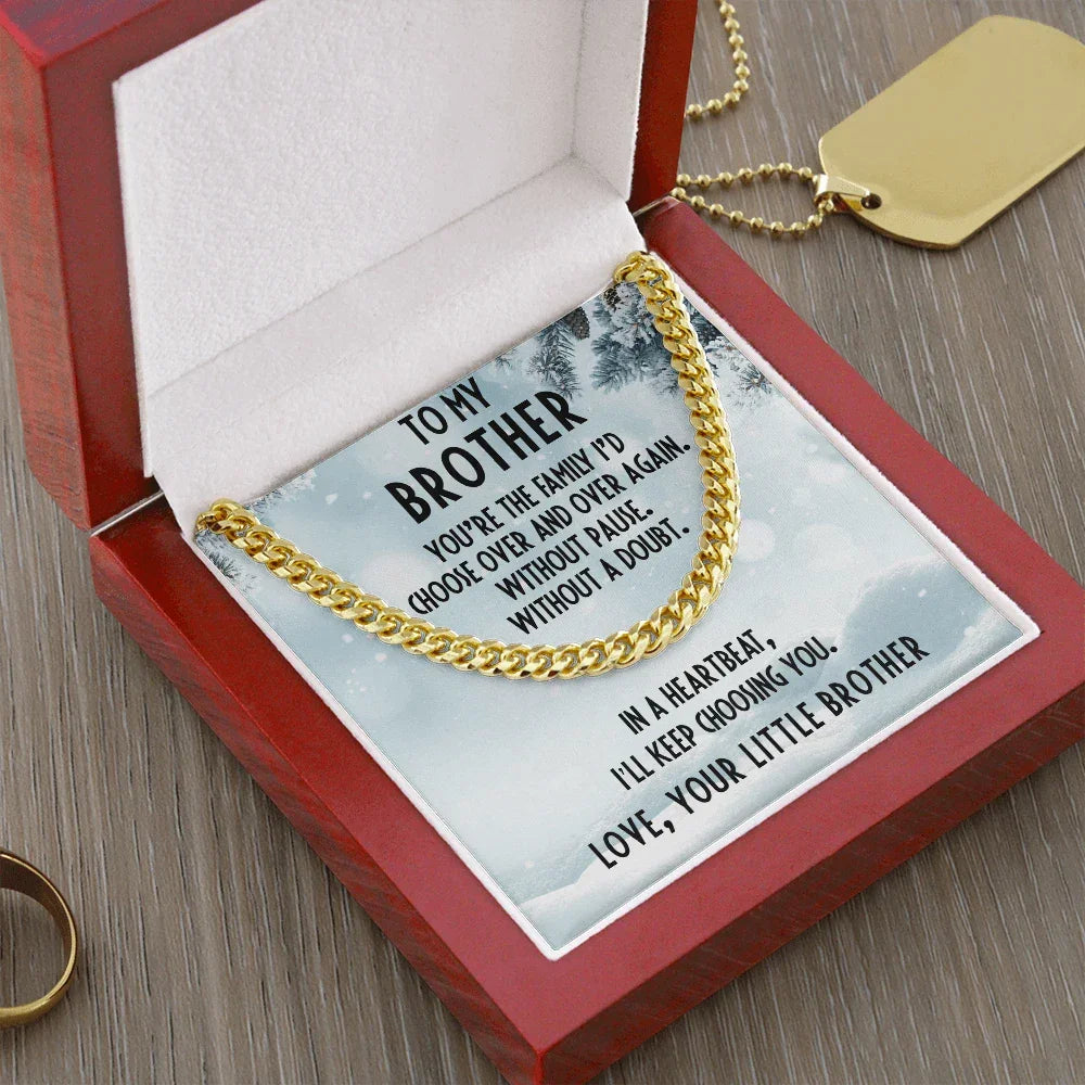 Brother Gift from Little Brother Cuban Link Chain Necklace