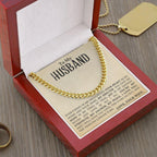 To My Husband - My Strength, My Anchor, My Peace - Cuban Link Chain Necklace