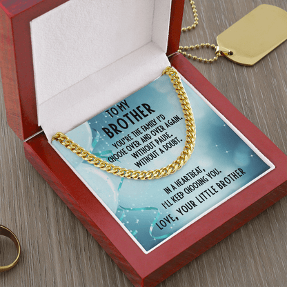 Brother Gift from Little Brother Cuban Link Chain Necklace - Mallard Moon Gift Shop