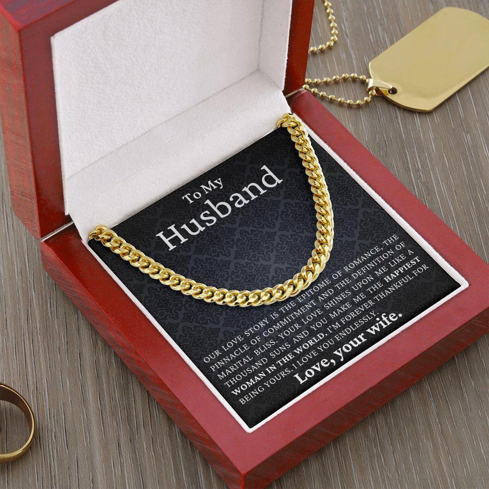 To My Husband - Love You Endlessly - Cuban Link Chain Necklace