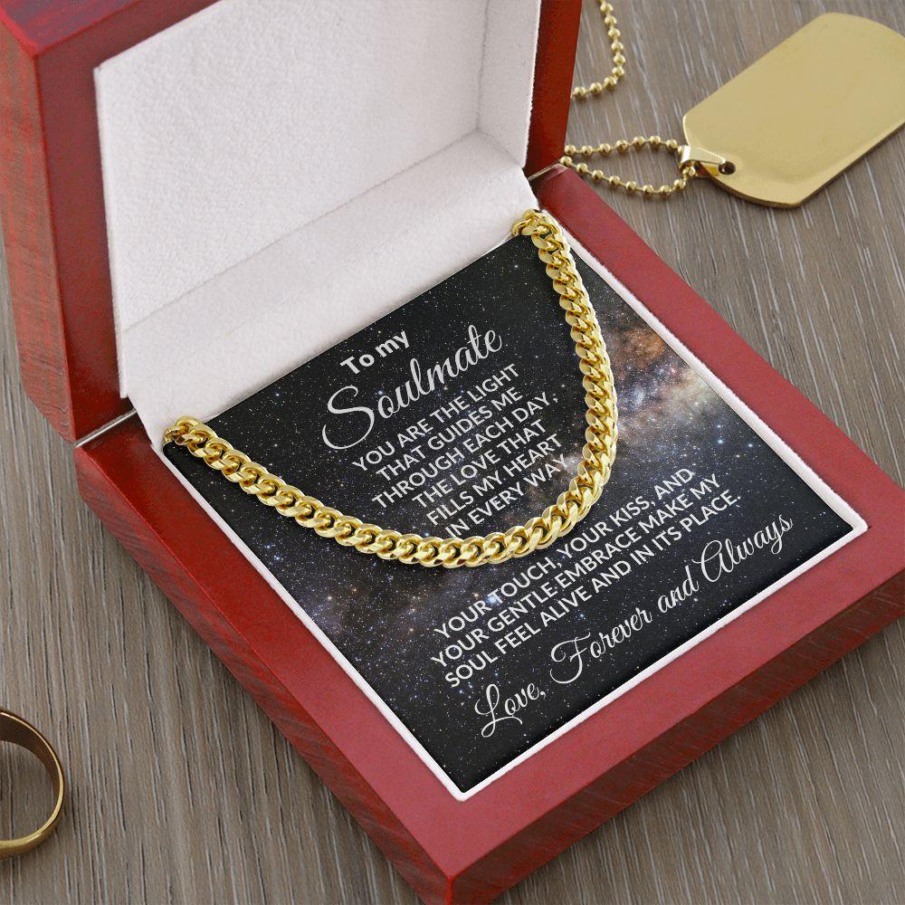 To My Soulmate - Chain Necklace with Romantic Message Card and Gift Box - Mallard Moon Gift Shop
