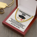 Son Graduation Congratulations from Mom and Dad Chain Link Necklace
