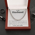 To My Husband - My Armor - Cuban Link Chain Necklace