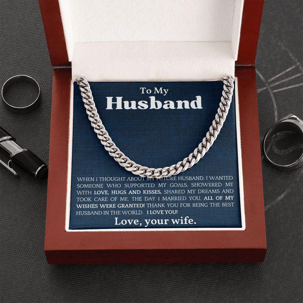 To The Best Husband In The World Cuban Link Chain Necklace