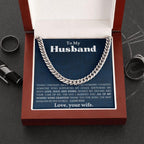 To The Best Husband In The World Cuban Link Chain Necklace