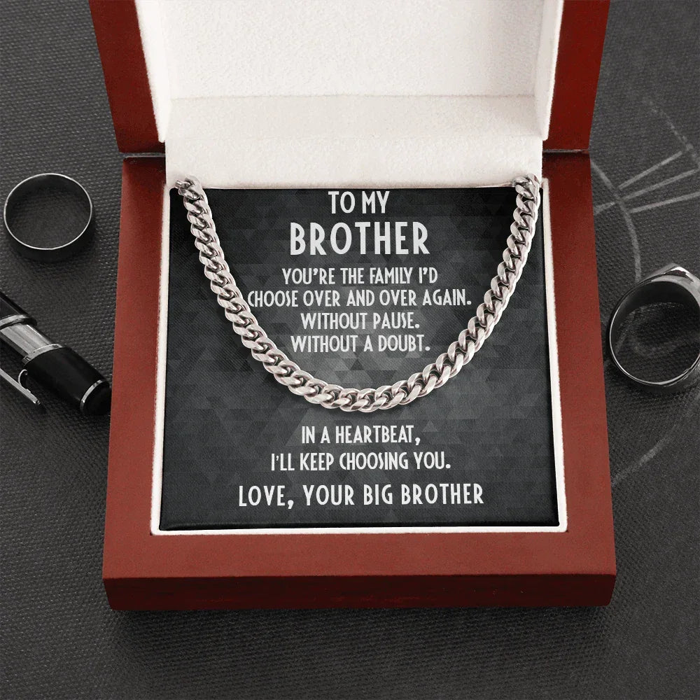 Gift for Little Brother Cuban Link Chain Necklace