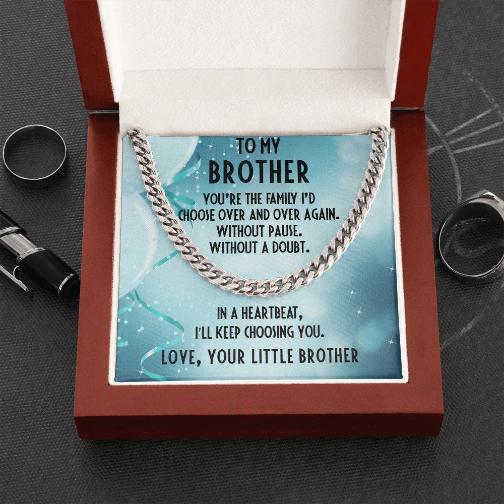 Brother Gift from Little Brother Cuban Link Chain Necklace