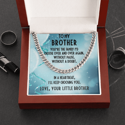 Brother Gift from Little Brother Cuban Link Chain Necklace - Mallard Moon Gift Shop