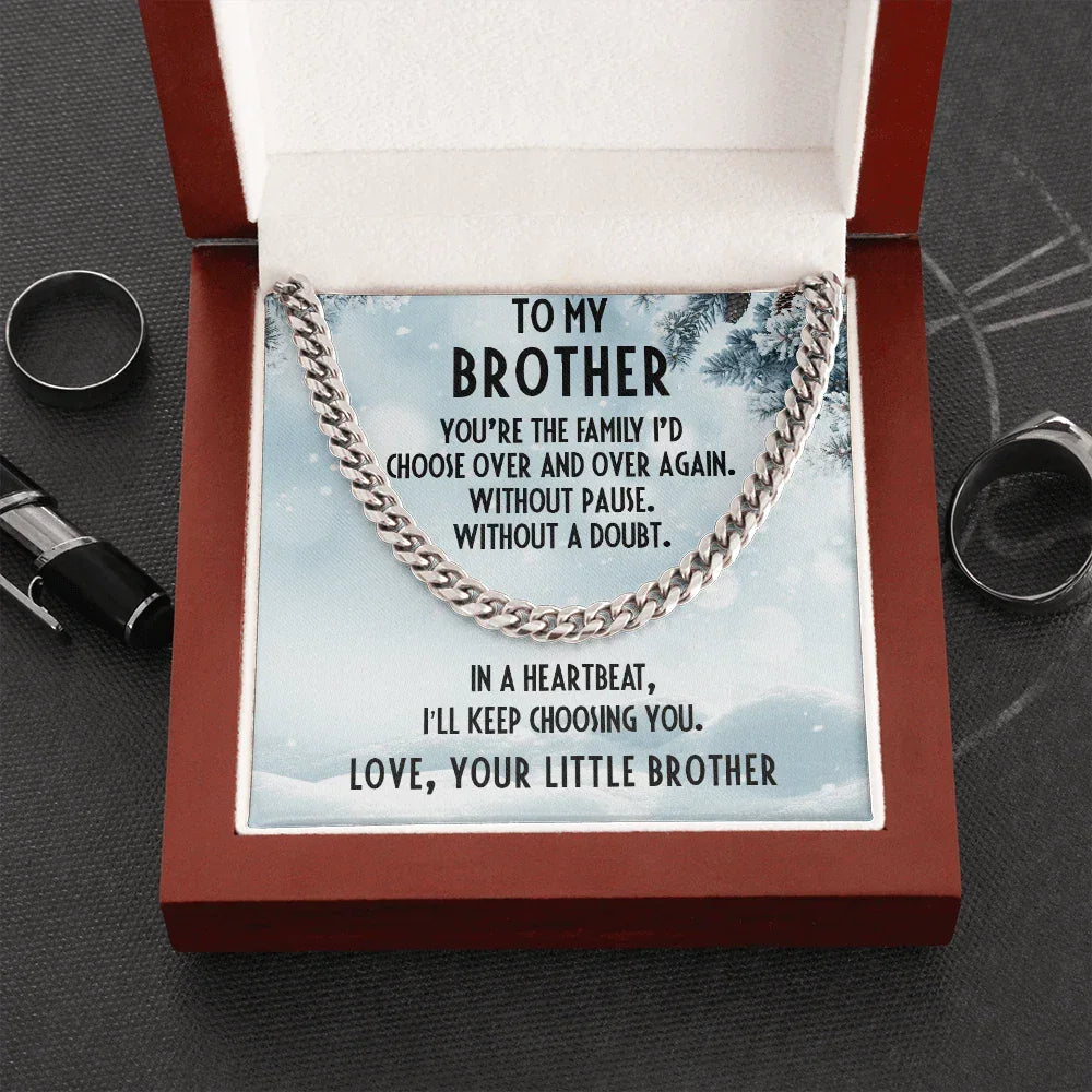 Brother Gift from Little Brother Cuban Link Chain Necklace