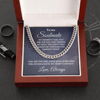 To My Soulmate, My Dearest Love - Cuban Link Chain Necklace with Romantic Message Card and Gift Box