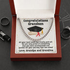 Grandson Graduation 2024 Congratulations Cuban Chain Link Necklace