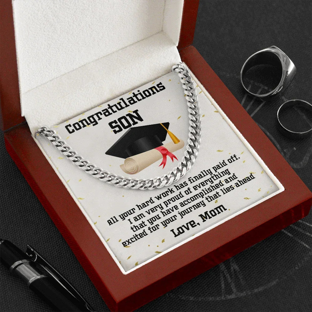 Son Graduation Gift Cuban Link Chain Necklace