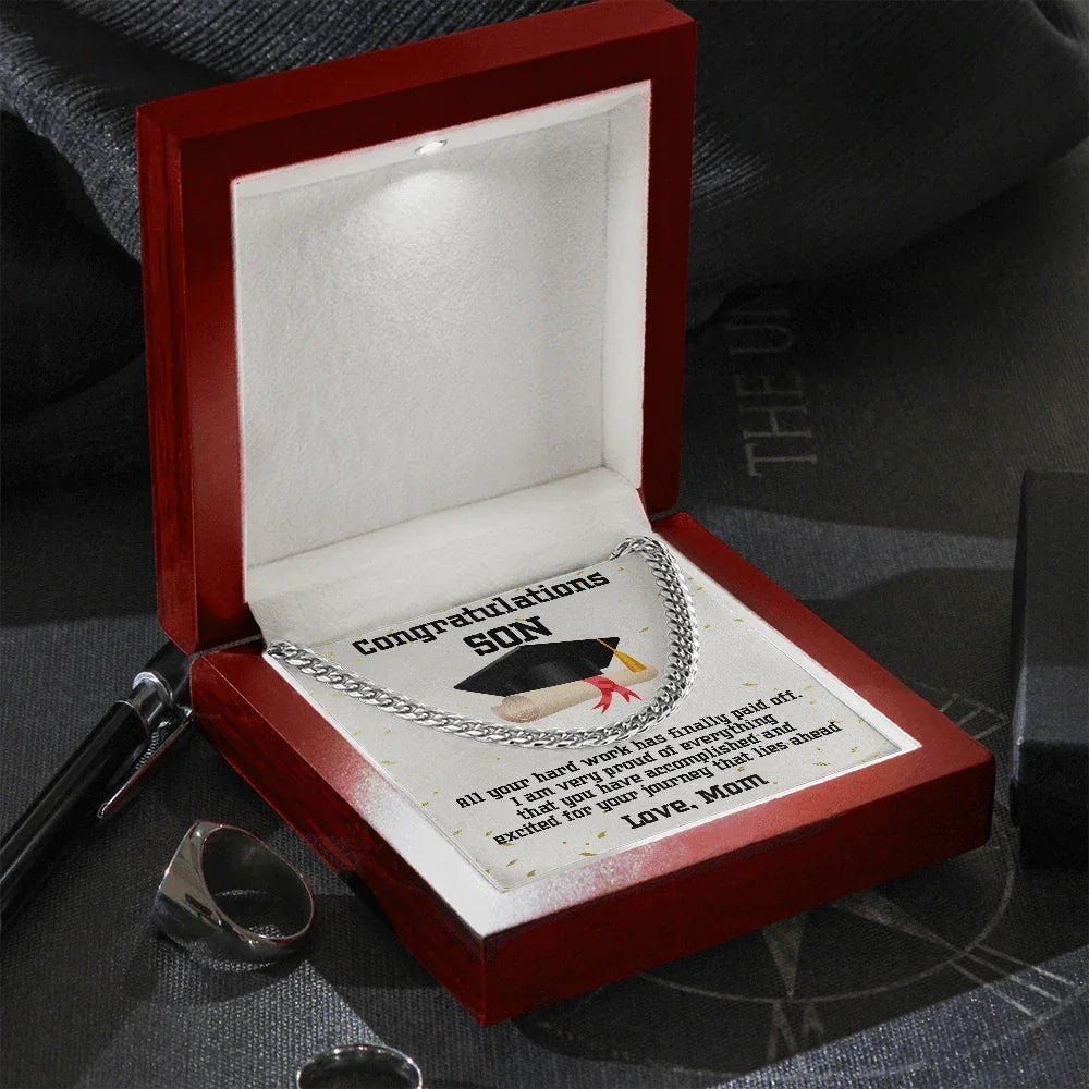 Son Graduation Gift Cuban Link Chain Necklace