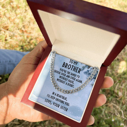 Gift for Brother from Sister Cuban Link Chain Necklace - Mallard Moon Gift Shop