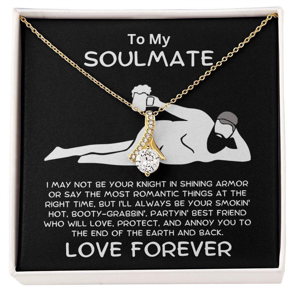 To My Soulmate - Knight in Shining Armor Alluring Beauty Pendant Necklace