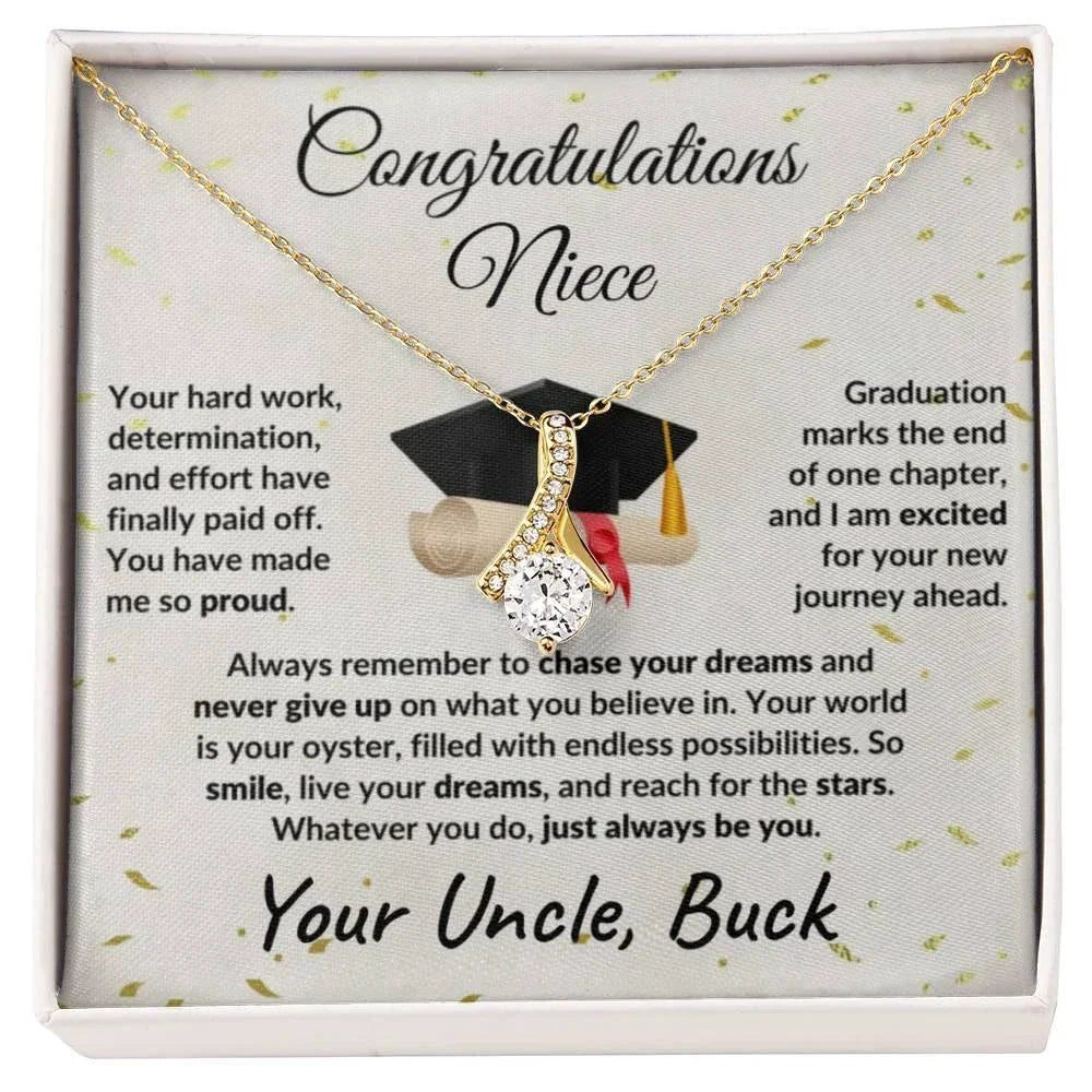 Niece Graduation Class 2025 Congratulations from Aunt and Uncle Pendant Necklace