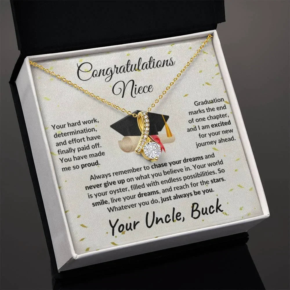 Niece Graduation Class 2025 Congratulations from Aunt and Uncle Pendant Necklace