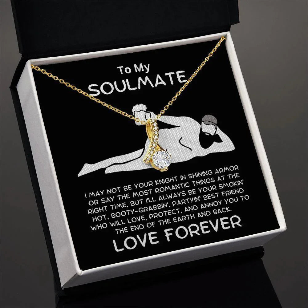 To My Soulmate - Knight in Shining Armor Alluring Beauty Pendant Necklace