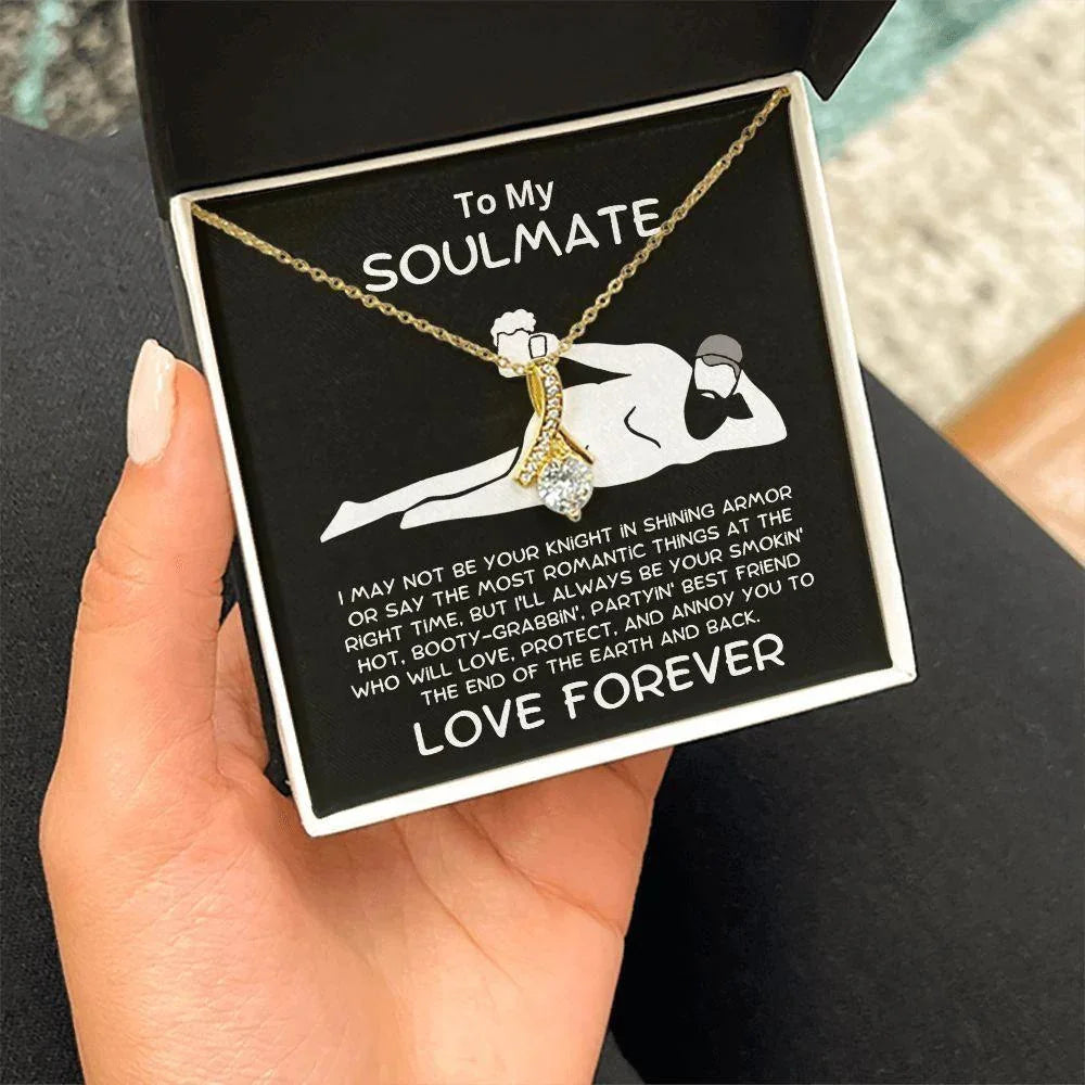 To My Soulmate - Knight in Shining Armor Alluring Beauty Pendant Necklace