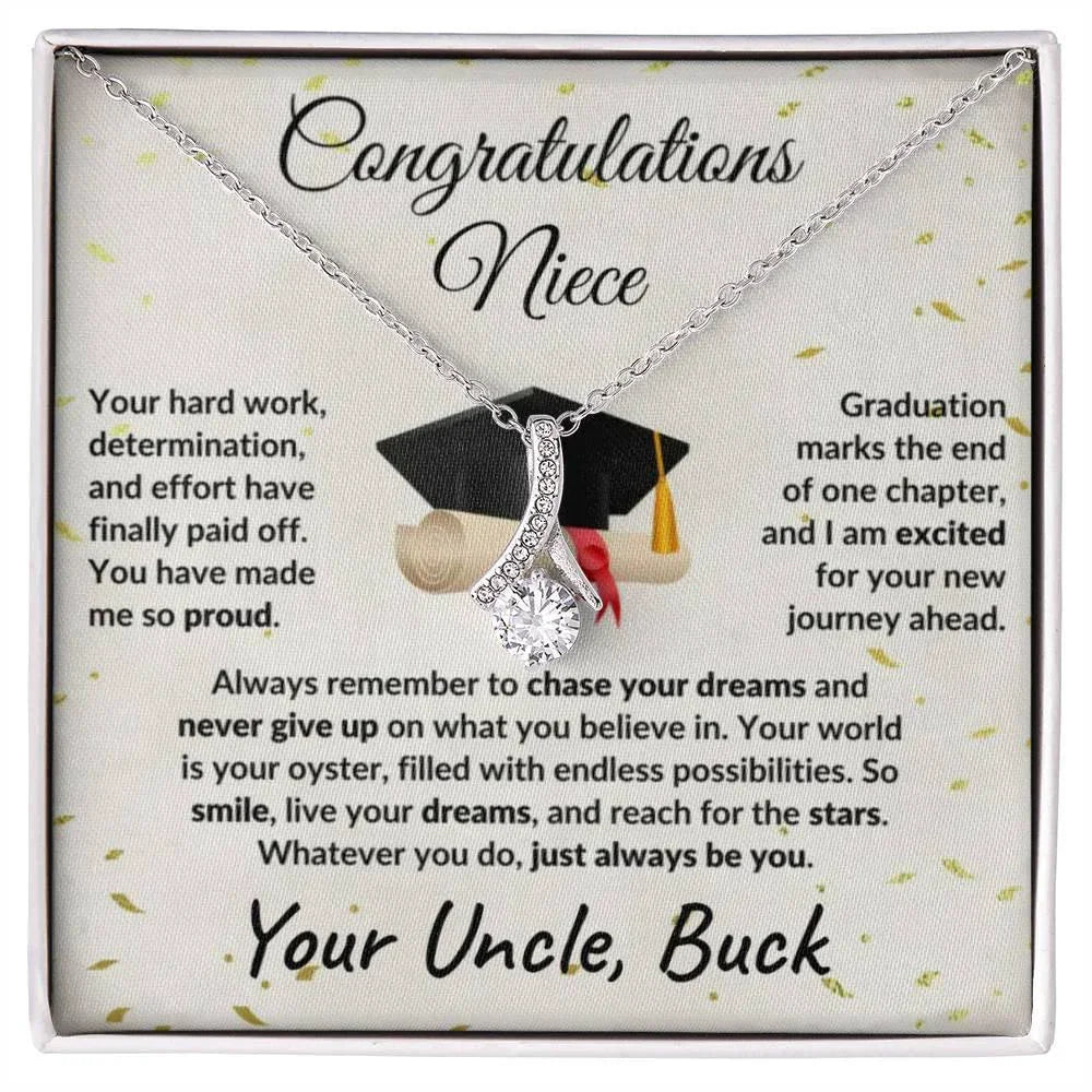 Niece Graduation Class 2025 Congratulations from Aunt and Uncle Pendant Necklace