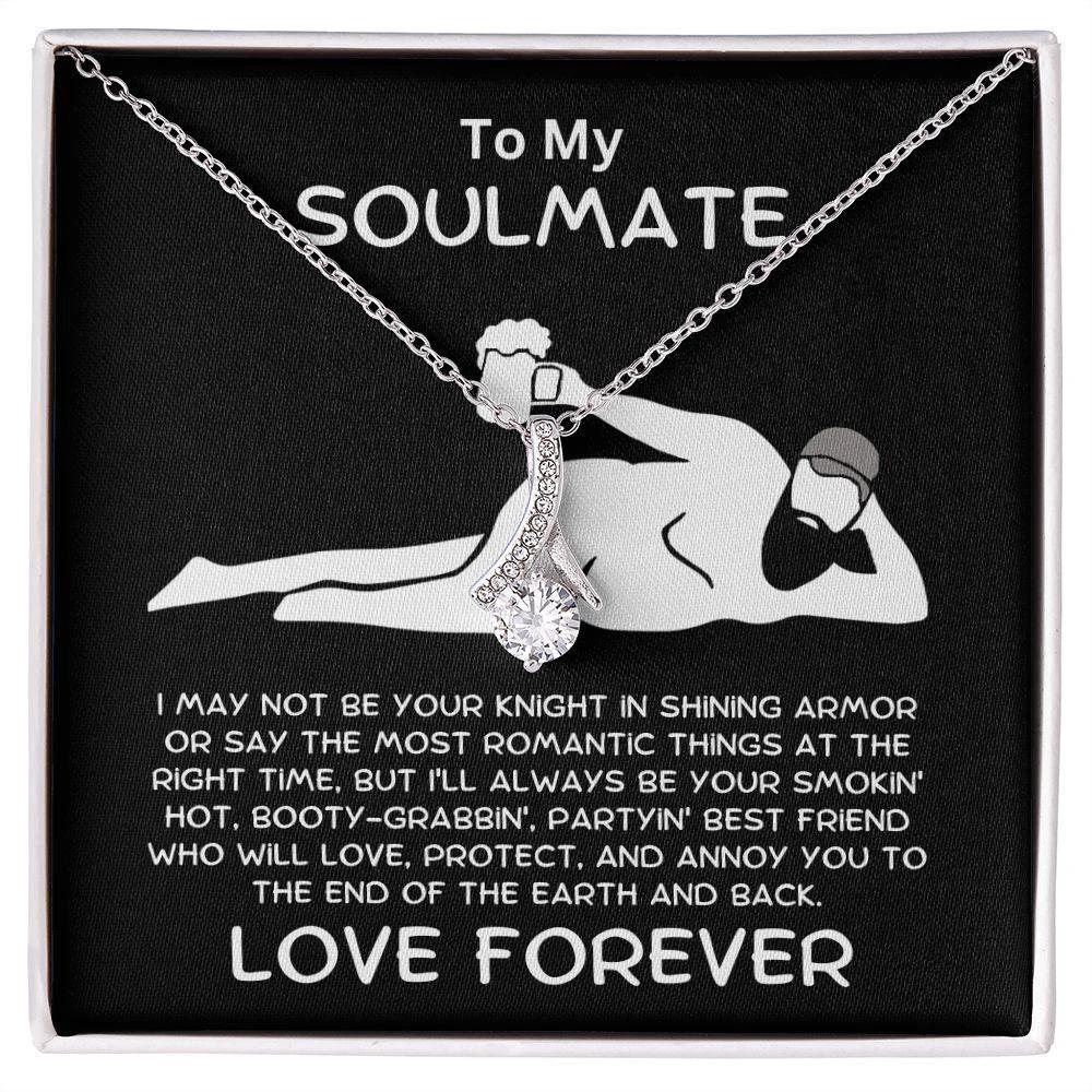 To My Soulmate - Knight in Shining Armor Alluring Beauty Pendant Necklace