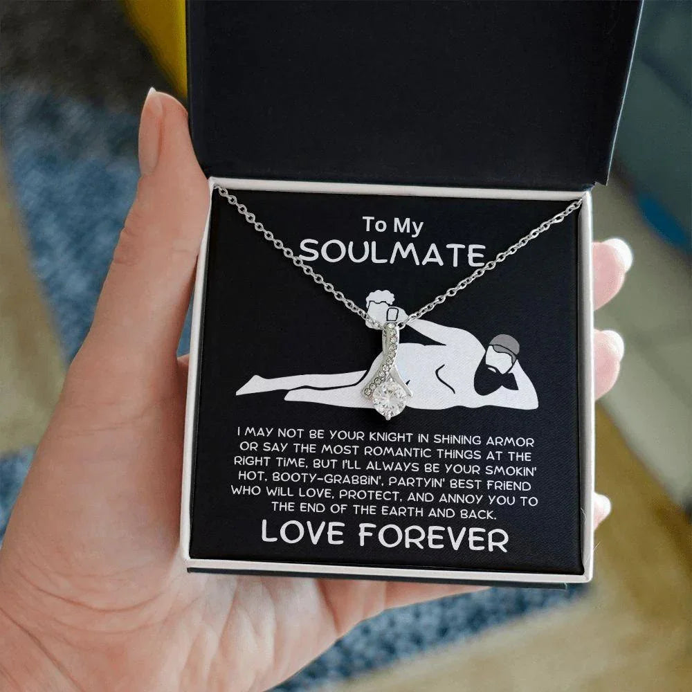 To My Soulmate - Knight in Shining Armor Alluring Beauty Pendant Necklace