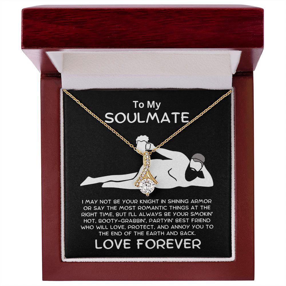 To My Soulmate - Knight in Shining Armor Alluring Beauty Pendant Necklace