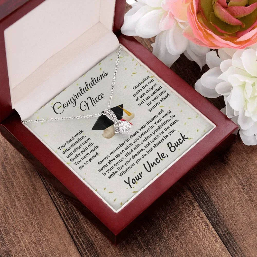 Niece Graduation Class 2025 Congratulations from Aunt and Uncle Pendant Necklace
