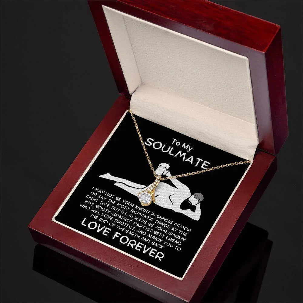 To My Soulmate - Knight in Shining Armor Alluring Beauty Pendant Necklace