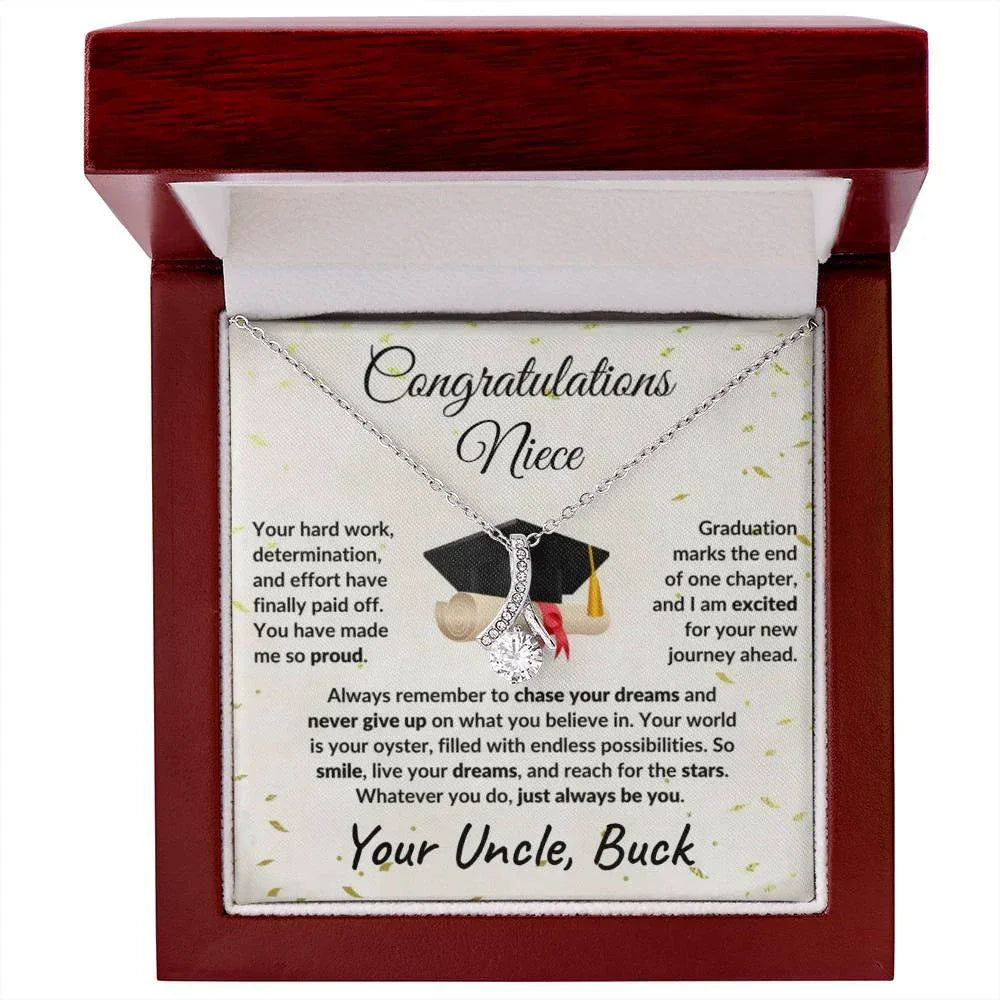 Niece Graduation Class 2025 Congratulations from Aunt and Uncle Pendant Necklace