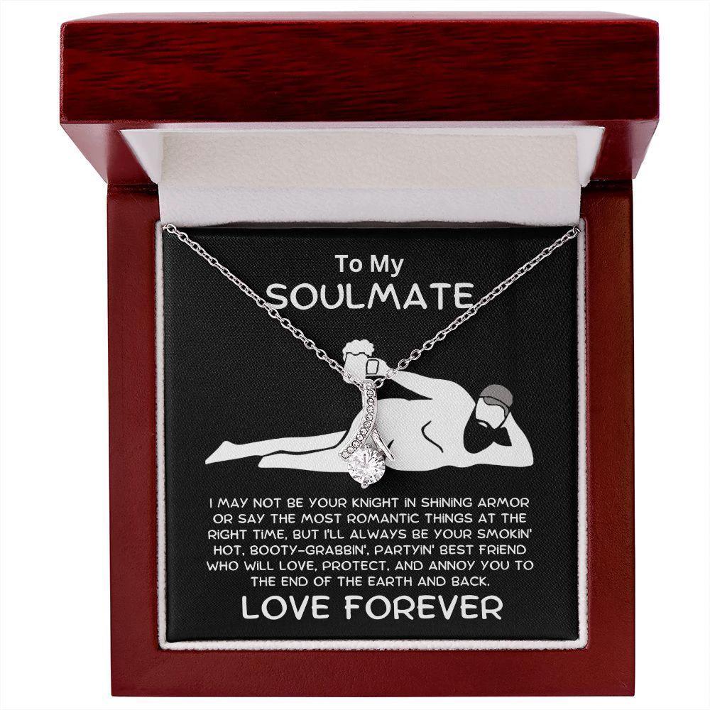 To My Soulmate - Knight in Shining Armor Alluring Beauty Pendant Necklace